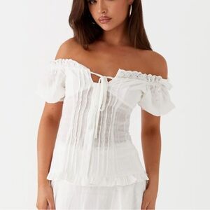 Peppermayo Ivory Puff Sleeve Blouse